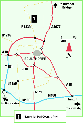 Map showing location of Normanby Hall Country Park